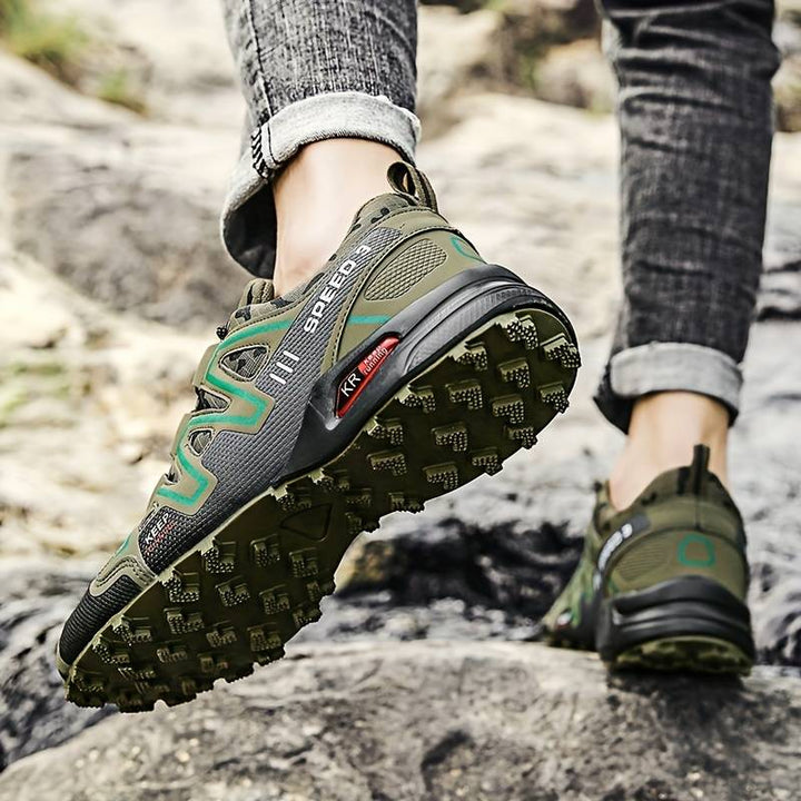 "Wasserdichte Unisex-Bergstiefel in Grau mit rutschfester Sohle, robustem Design und atmungsaktivem Material, ideal fürs Wand