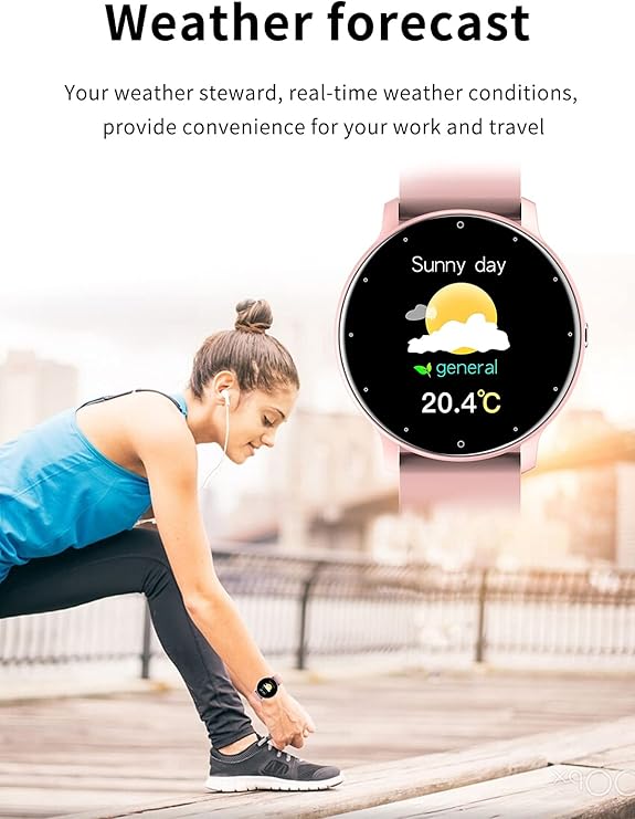 "Wasserdichte Unisex-Smartwatch mit Fitness Tracker und Herzfrequenzmesser, schlankes, modernes Design für aktive Lebensstile