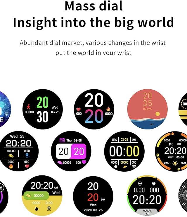 "Wasserdichte Unisex-Smartwatch mit Fitness Tracker und Herzfrequenzmesser, schlankes, modernes Design für aktive Lebensstile