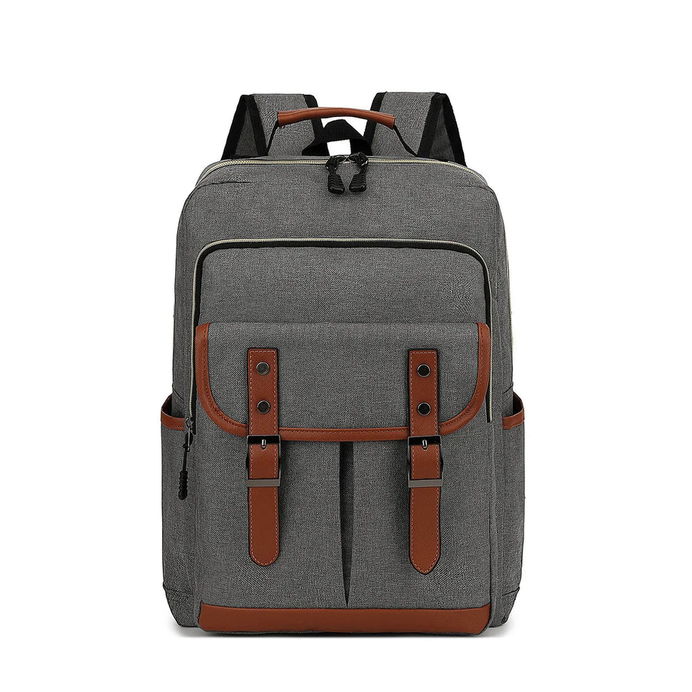 "Wasserdichter Laptop-Rucksack aus Canvas, vielseitig mit vielen Fächern, erhältlich in klassischen Farben, unisex Design."