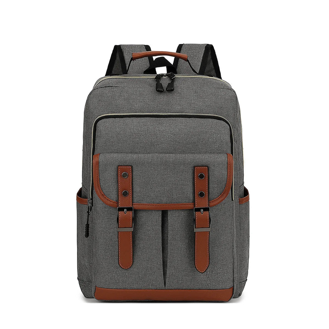 "Wasserdichter Laptop-Rucksack aus Canvas, vielseitig mit vielen Fächern, erhältlich in klassischen Farben, unisex Design."