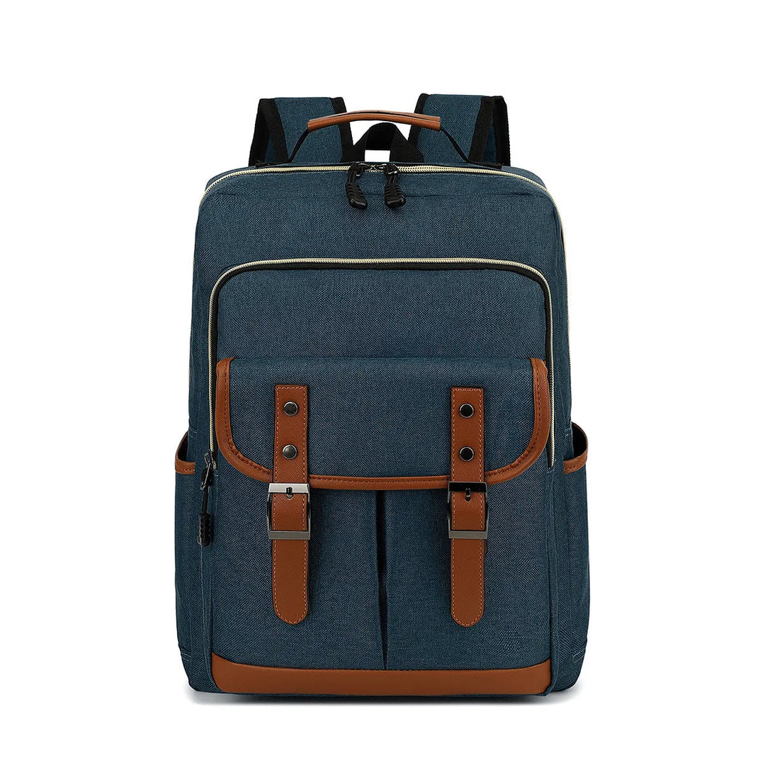 "Wasserdichter Laptop-Rucksack aus Canvas, vielseitig mit vielen Fächern, erhältlich in klassischen Farben, unisex Design."