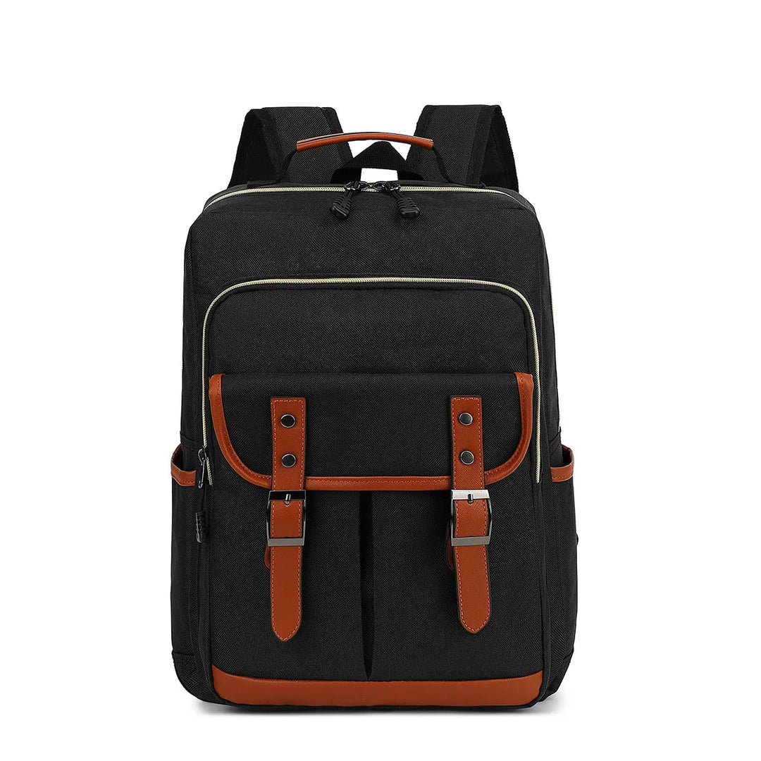 "Wasserdichter Laptop-Rucksack aus Canvas, vielseitig mit vielen Fächern, erhältlich in klassischen Farben, unisex Design."