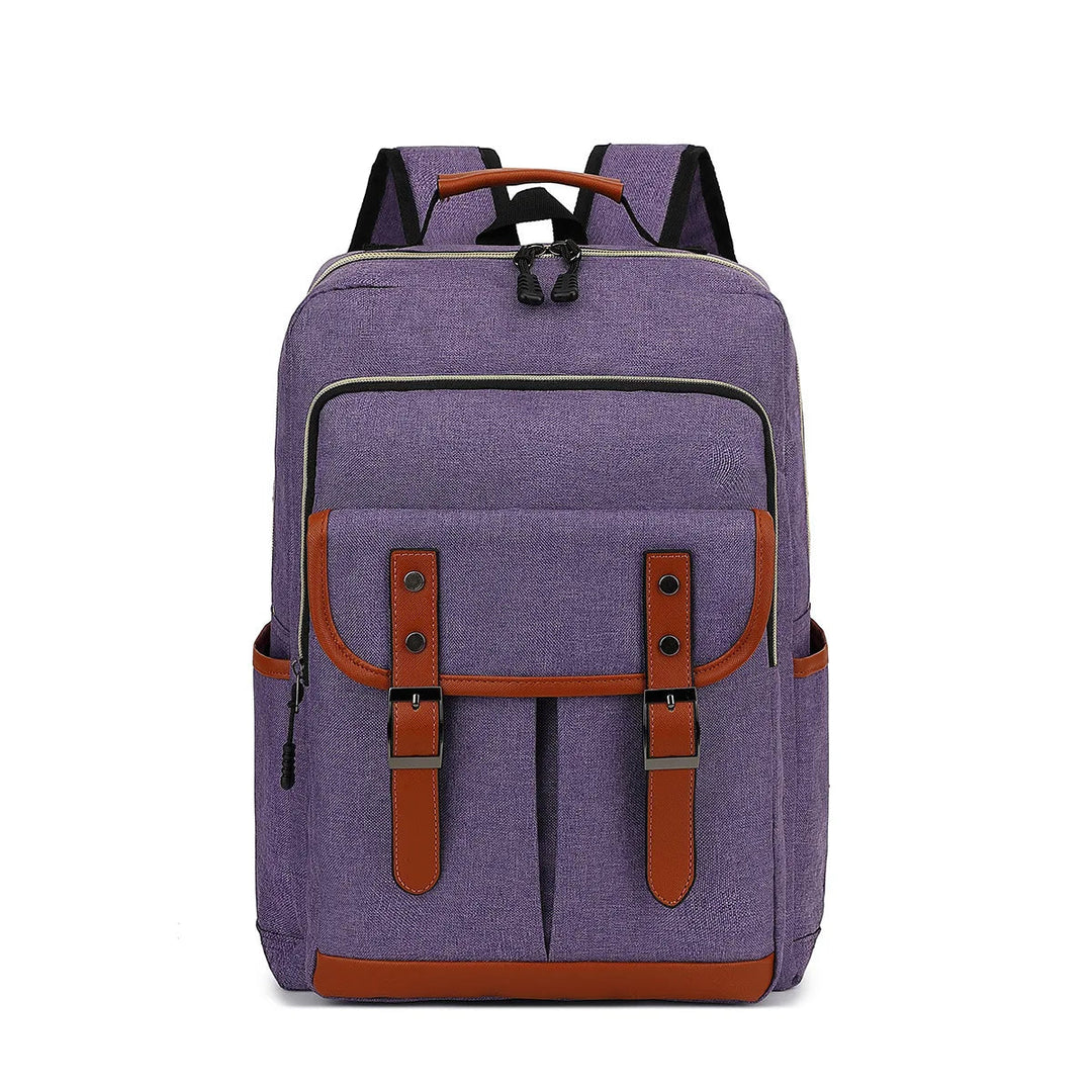 "Wasserdichter Laptop-Rucksack aus Canvas, vielseitig mit vielen Fächern, erhältlich in klassischen Farben, unisex Design."