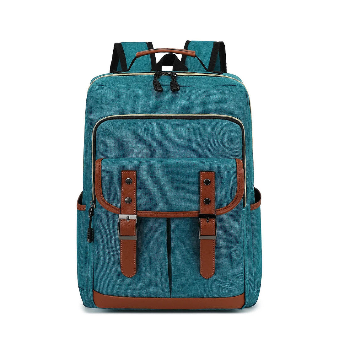 "Wasserdichter Laptop-Rucksack aus Canvas, vielseitig mit vielen Fächern, erhältlich in klassischen Farben, unisex Design."