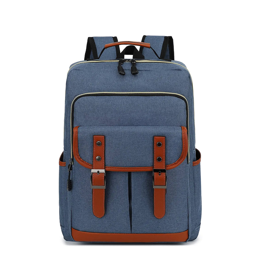 "Wasserdichter Laptop-Rucksack aus Canvas, vielseitig mit vielen Fächern, erhältlich in klassischen Farben, unisex Design."