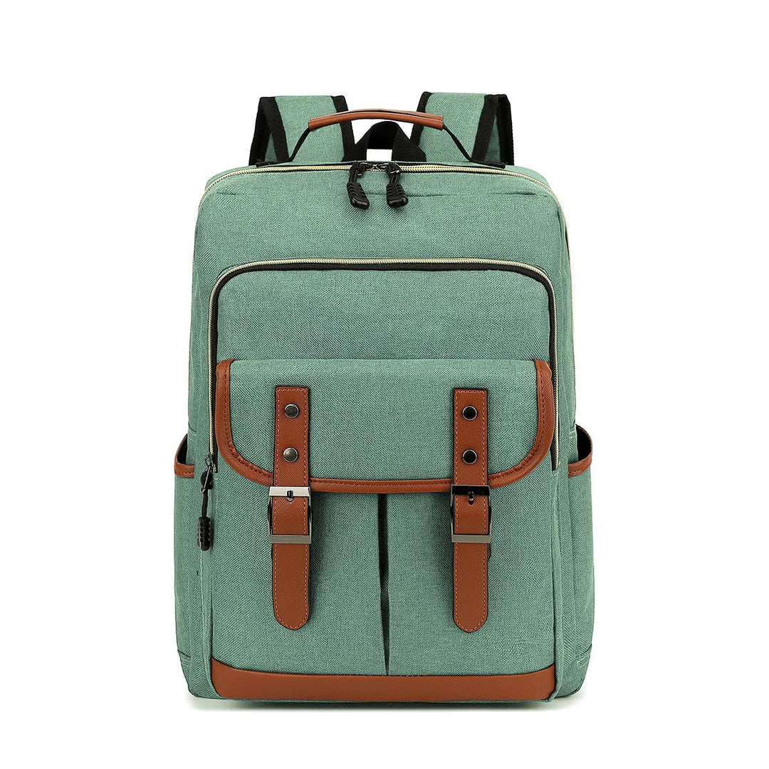 "Wasserdichter Laptop-Rucksack aus Canvas, vielseitig mit vielen Fächern, erhältlich in klassischen Farben, unisex Design."