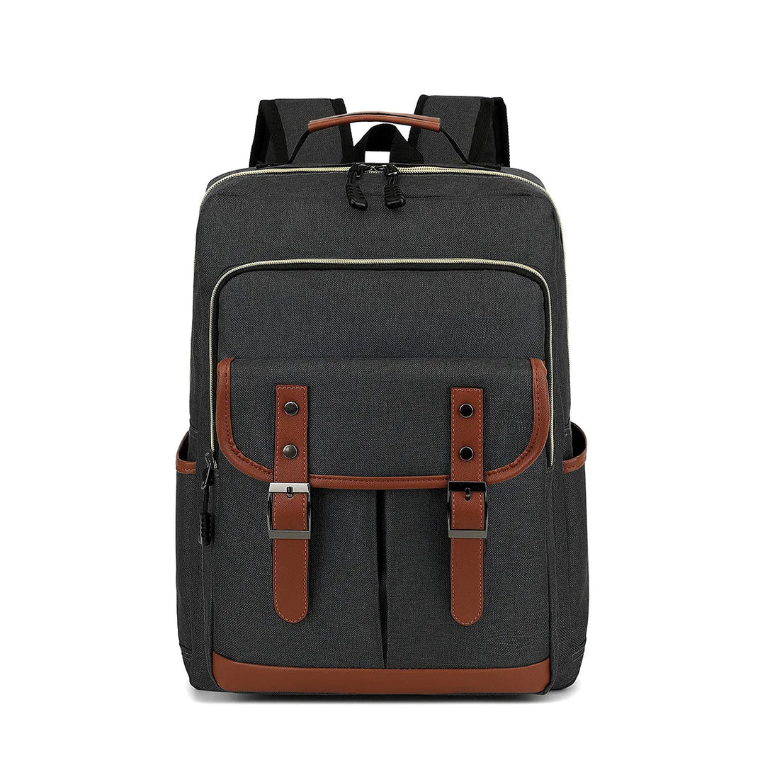 "Wasserdichter Laptop-Rucksack aus Canvas, vielseitig mit vielen Fächern, erhältlich in klassischen Farben, unisex Design."