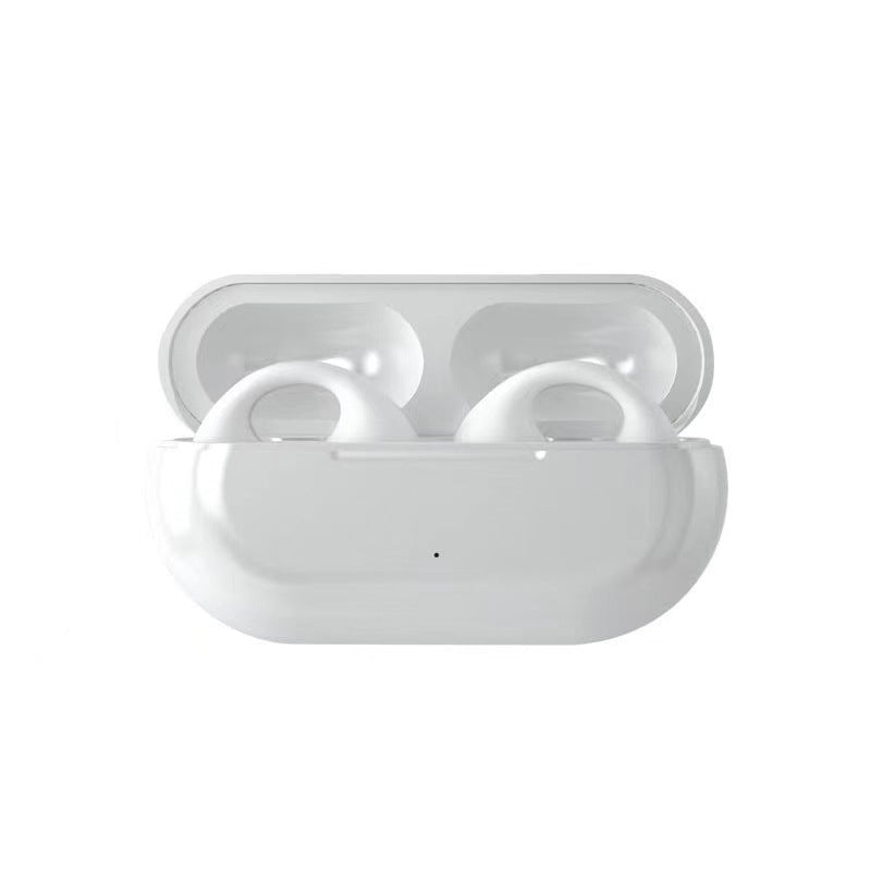 "Wasserdichtes, kabelloses Sport-Headset in Schwarz und Weiß, ergonomisches Design, Bluetooth-Verbindung, ideal für Sport."