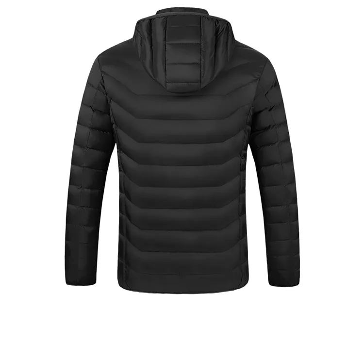 "Wasserfeste, intelligente USB-Heizjacke für Männer, stilvoll und warm, mit vielseitigem Design und Mehrfach-Heizbereichen."