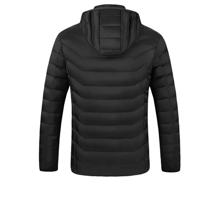 "Wasserfeste, intelligente USB-Heizjacke für Männer, stilvoll und warm, mit vielseitigem Design und Mehrfach-Heizbereichen."