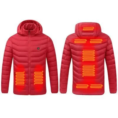 "Wasserfeste, intelligente USB-Heizjacke für Männer, stilvoll und warm, mit vielseitigem Design und Mehrfach-Heizbereichen."