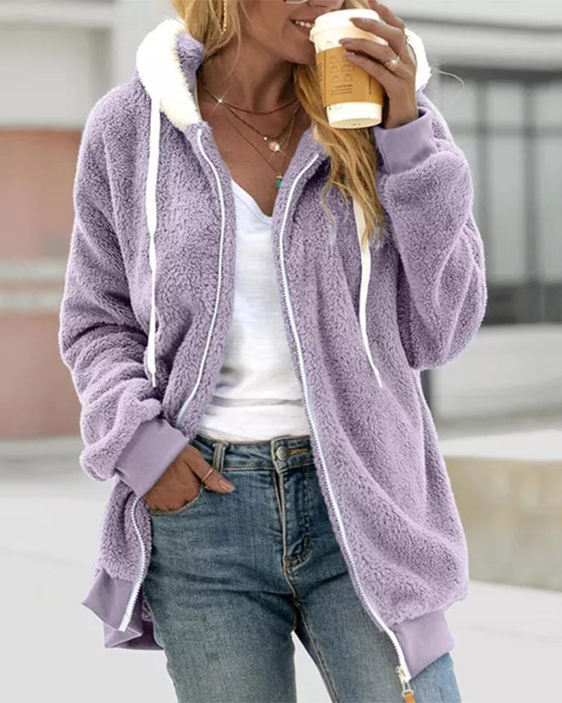 "Weiche Damen Zip-Up Jacke, stilvolles Design, S bis 5XL, ideal für jeden Anlass, komfortabel und modern."