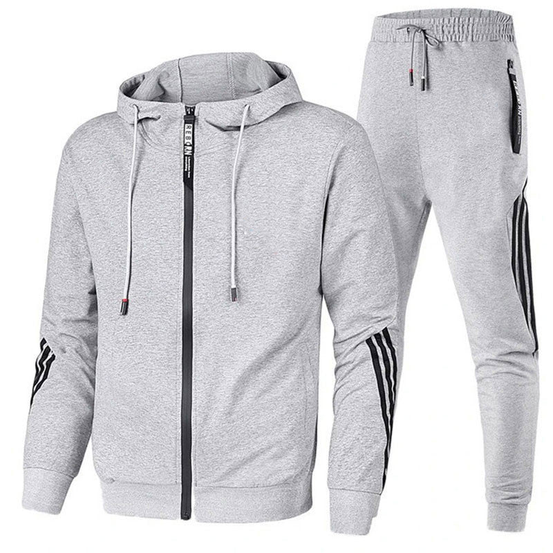 "Weicher Trainingsanzug für Herren aus atmungsaktivem Material, zweiteilig, komfortabel und stilvoll, perfekt für Alltag und 