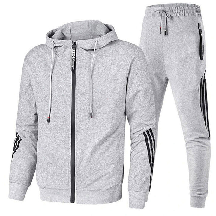 "Weicher Trainingsanzug für Herren aus atmungsaktivem Material, zweiteilig, komfortabel und stilvoll, perfekt für Alltag und 