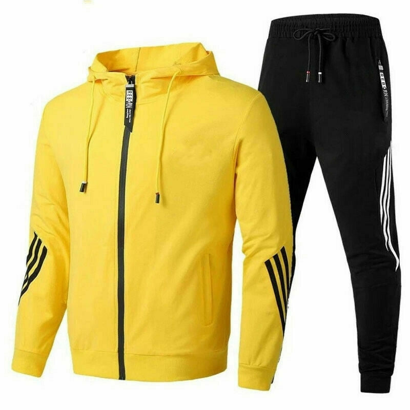 "Weicher Trainingsanzug für Herren aus atmungsaktivem Material, zweiteilig, komfortabel und stilvoll, perfekt für Alltag und 