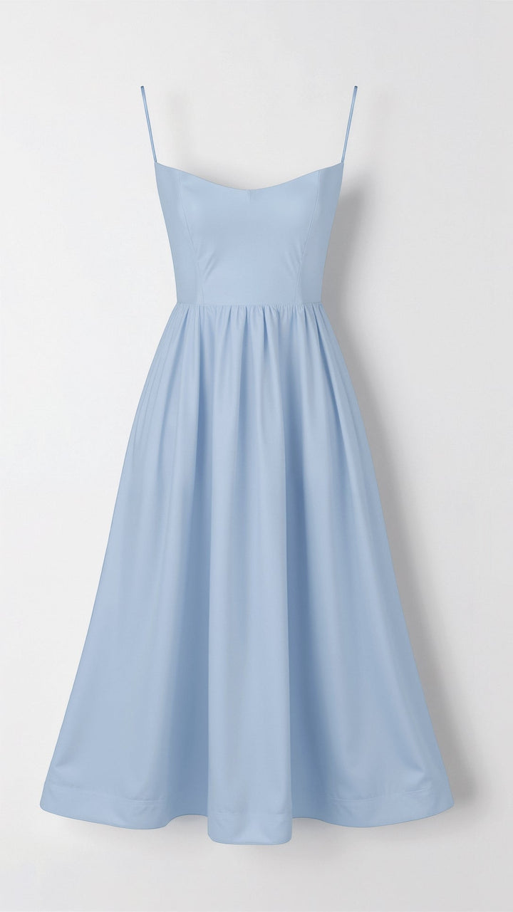 Weißes fließendes Midikleid für Damen, luftig leicht und elegant, ideal für vielseitige Anlässe und feminine Looks.