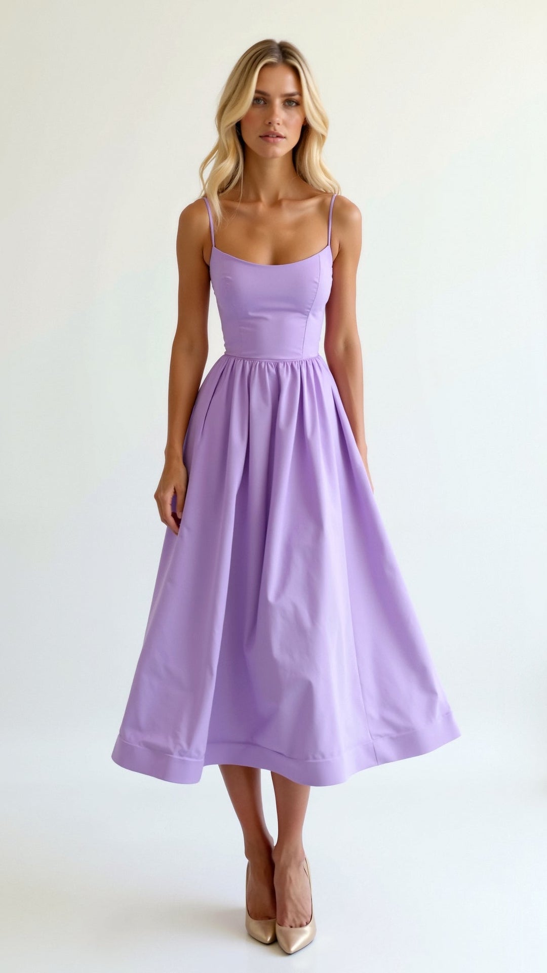 Weißes fließendes Midikleid für Damen, luftig leicht und elegant, ideal für vielseitige Anlässe und feminine Looks.