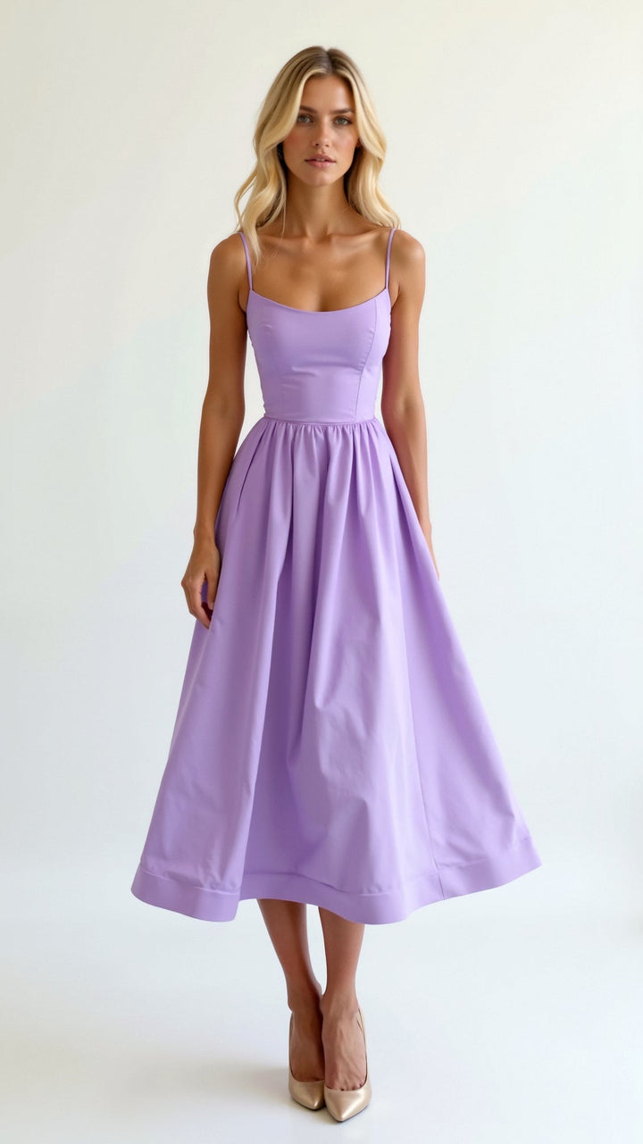 Weißes fließendes Midikleid für Damen, luftig leicht und elegant, ideal für vielseitige Anlässe und feminine Looks.