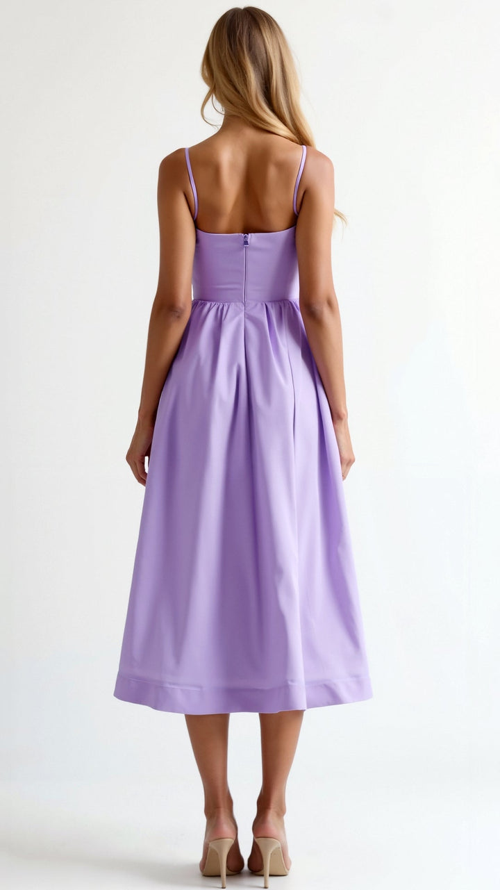 Weißes fließendes Midikleid für Damen, luftig leicht und elegant, ideal für vielseitige Anlässe und feminine Looks.
