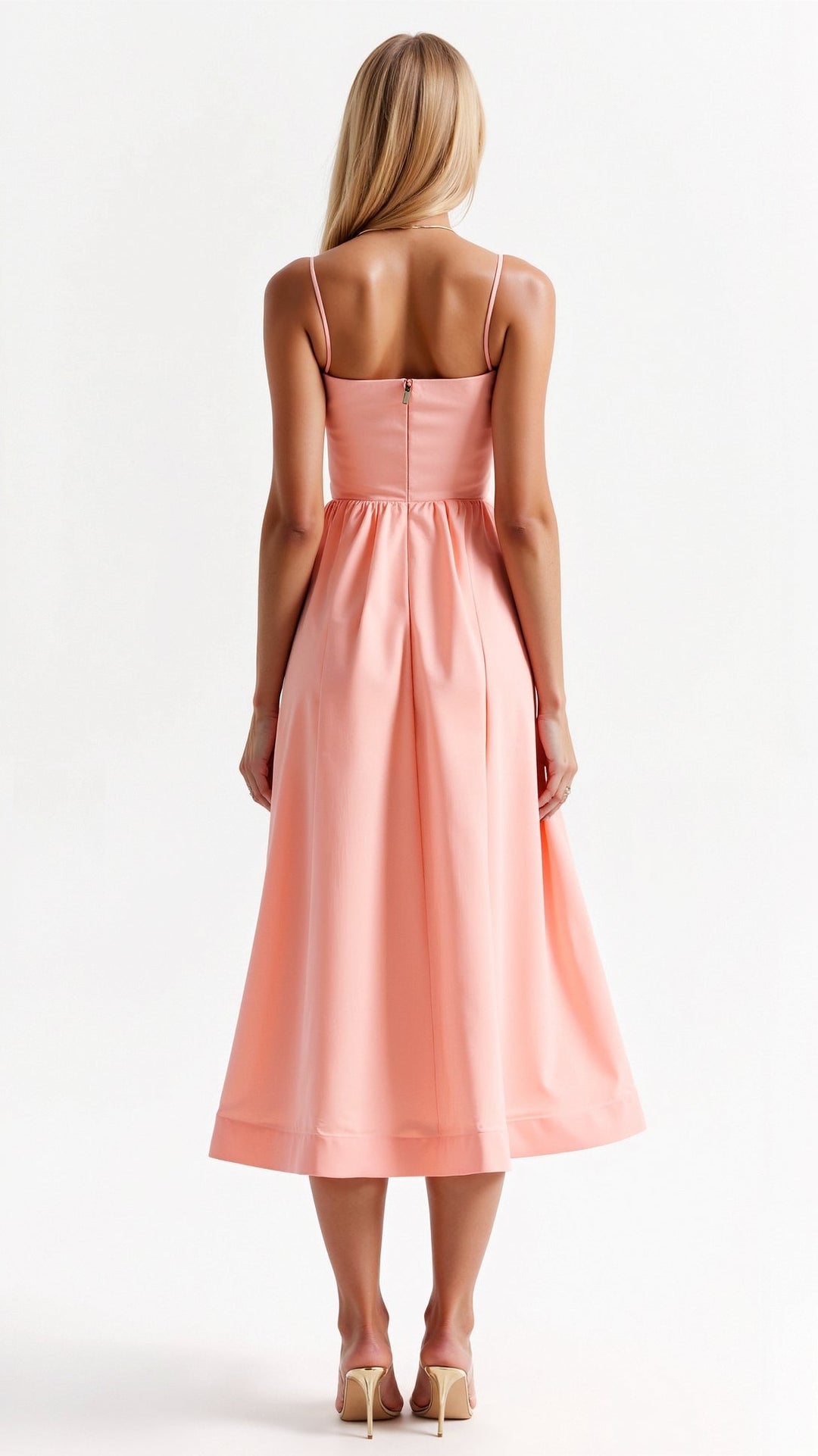 Weißes fließendes Midikleid für Damen, luftig leicht und elegant, ideal für vielseitige Anlässe und feminine Looks.