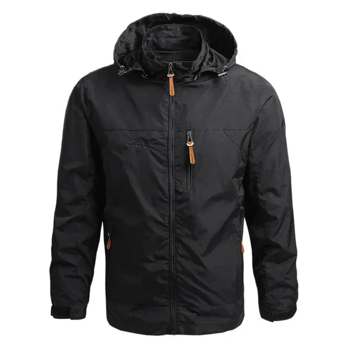 "Wetterfeste sportliche Herrenjacke mit modernem Design, ideal für Herbst/Winter, in minimalistischer Optik."