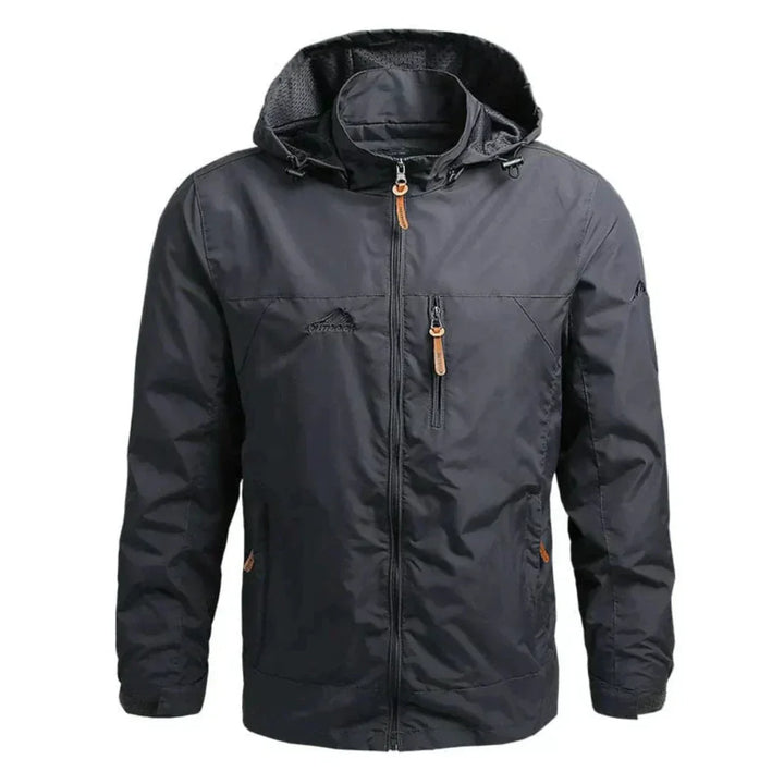 "Wetterfeste sportliche Herrenjacke mit modernem Design, ideal für Herbst/Winter, in minimalistischer Optik."