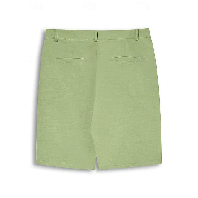 "Winston Leinen-Shorts, braun, lässiges klassisches Design, luftige Sommermode für Herren, mittlere Taille, unifarben."