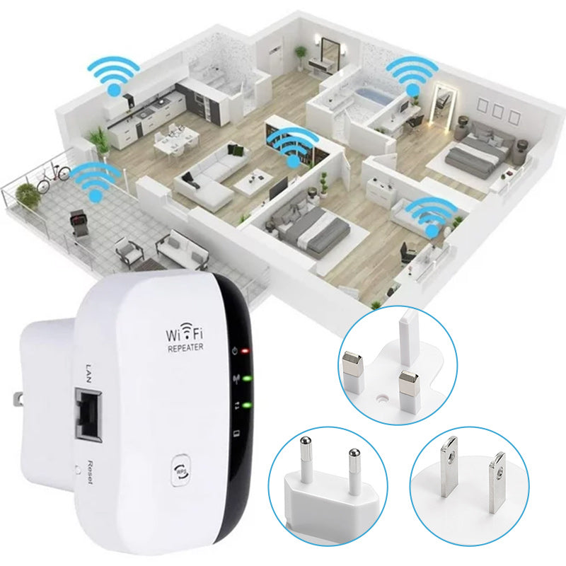 "WLAN Signalverstärker, kompakt, mit hoher Reichweite und Geschwindigkeit, ideal für Zuhause oder Büro, optimiertes WLAN"
