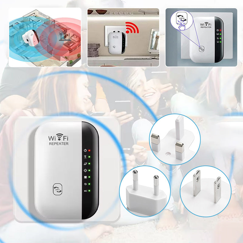 "WLAN Signalverstärker, kompakt, mit hoher Reichweite und Geschwindigkeit, ideal für Zuhause oder Büro, optimiertes WLAN"