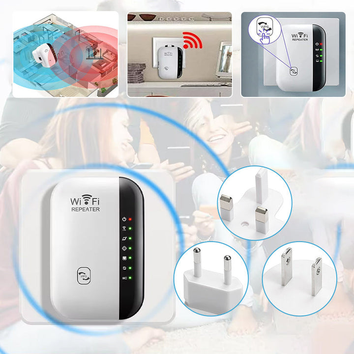 "WLAN Signalverstärker, kompakt, mit hoher Reichweite und Geschwindigkeit, ideal für Zuhause oder Büro, optimiertes WLAN"