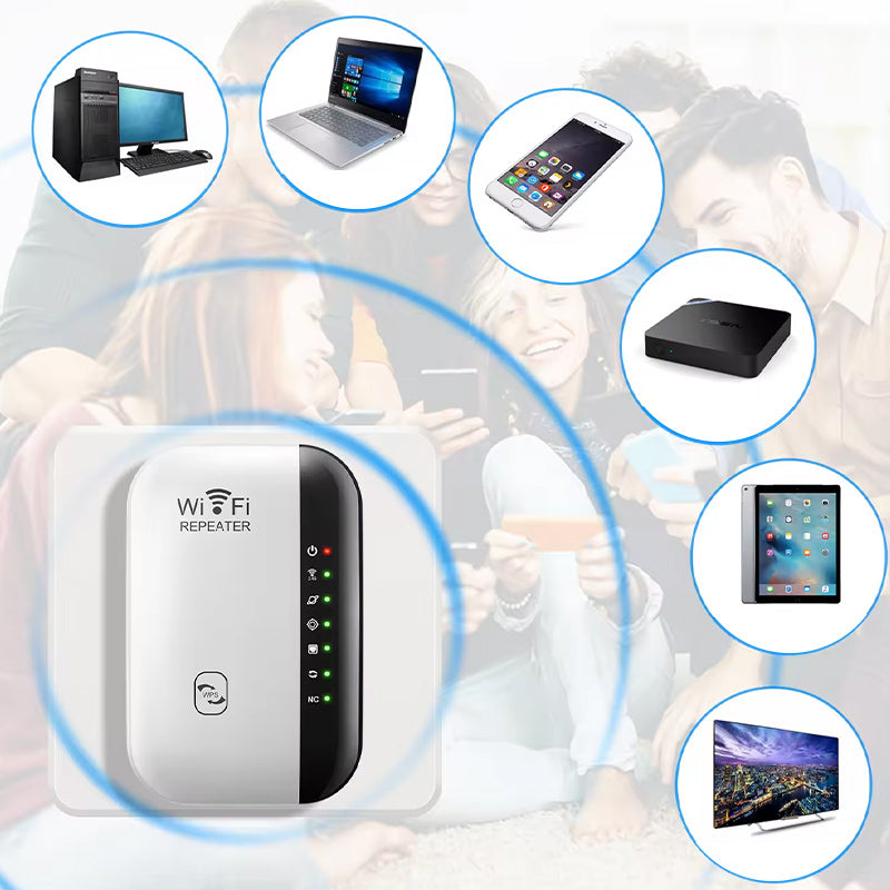 "WLAN Signalverstärker, kompakt, mit hoher Reichweite und Geschwindigkeit, ideal für Zuhause oder Büro, optimiertes WLAN"