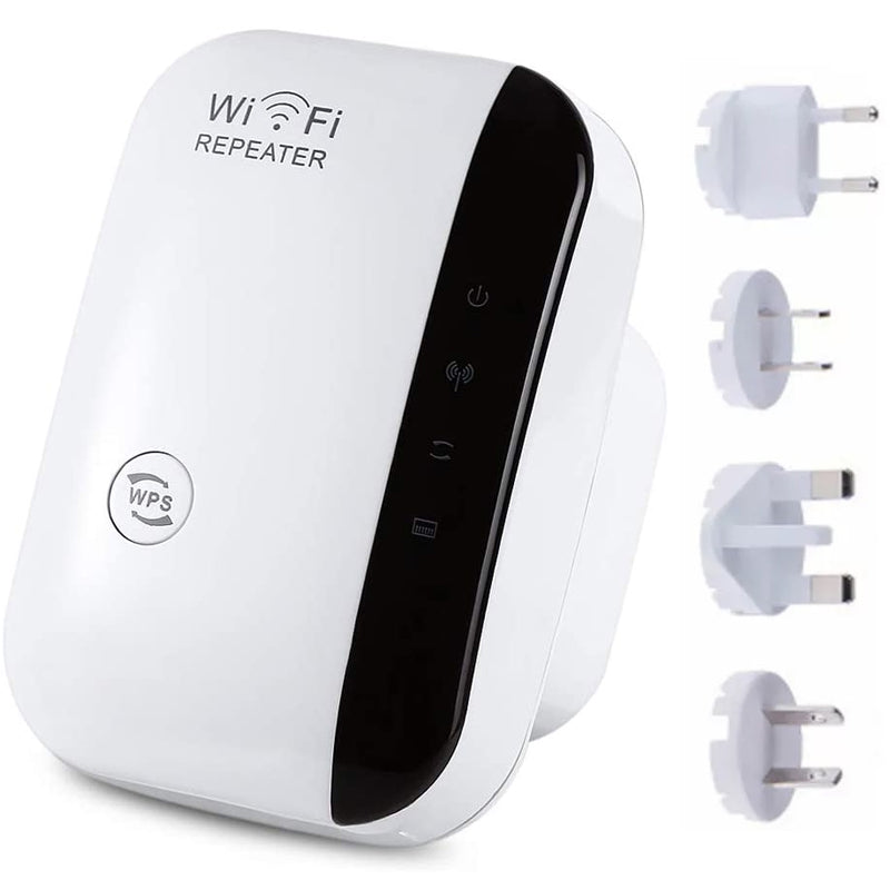 "WLAN-Signalverstärker mit Antennen für verbesserte WiFi-Reichweite, geeignet für Zuhause oder Büro, einfache Installation."