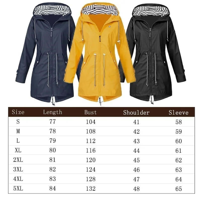 Wasserdichter Trenchcoat mit Kapuze für Damen