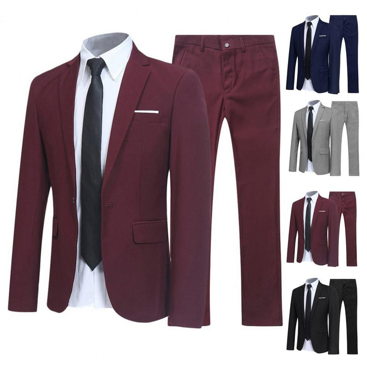 Zweiteiliger, eleganter Herrenanzug für Hochzeitsgäste, schmal geschnitten mit atmungsaktivem Stoff, ideal für Sommeranlässe.