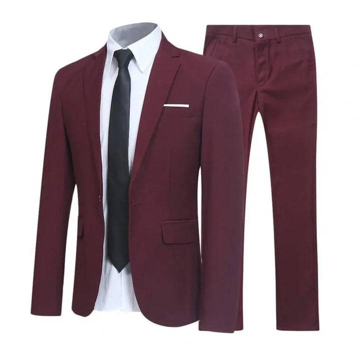 Zweiteiliger, eleganter Herrenanzug für Hochzeitsgäste, schmal geschnitten mit atmungsaktivem Stoff, ideal für Sommeranlässe.
