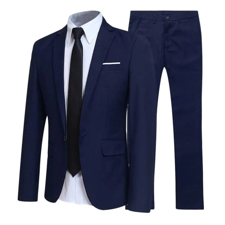 Zweiteiliger, eleganter Herrenanzug für Hochzeitsgäste, schmal geschnitten mit atmungsaktivem Stoff, ideal für Sommeranlässe.