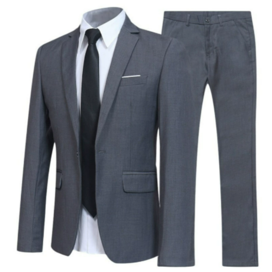 Zweiteiliger, eleganter Herrenanzug für Hochzeitsgäste, schmal geschnitten mit atmungsaktivem Stoff, ideal für Sommeranlässe.
